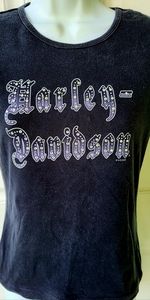Ladies embellished crystal Harley-Davidson tshirt